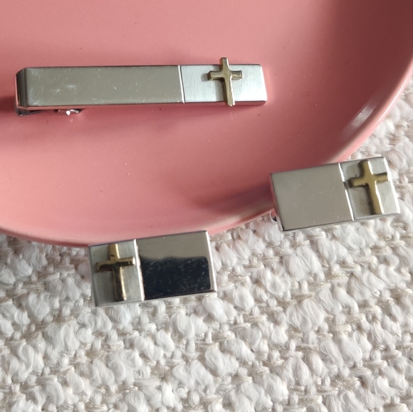 Vintage Anson Cross Clufflinks and Tie Clip set - Picture 1 of 7